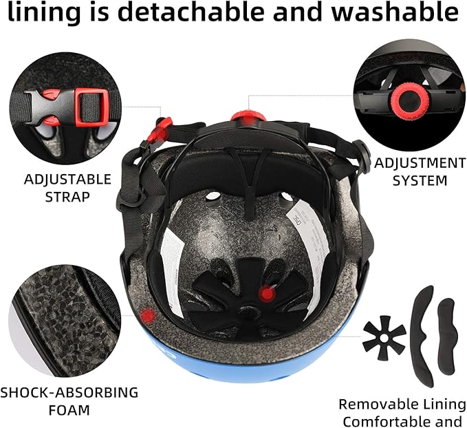 Kids Bike Helmet,Toddler Skateboard Helmets for Ages 2-3-5-8-14 Years Boys Girls,Adjustable Multi-Sport Bicycle Skateboarding Football Roller Skating Scooter Rollerblade Balance Bike Helmet