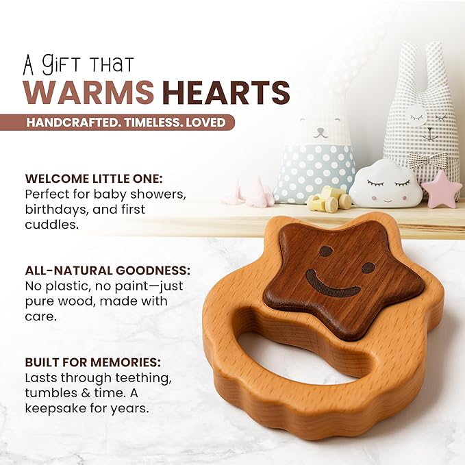 Wooden Toy for 6โ12 Month Old Baby | Montessori Rattle | Toys for Baby Boy & Girl