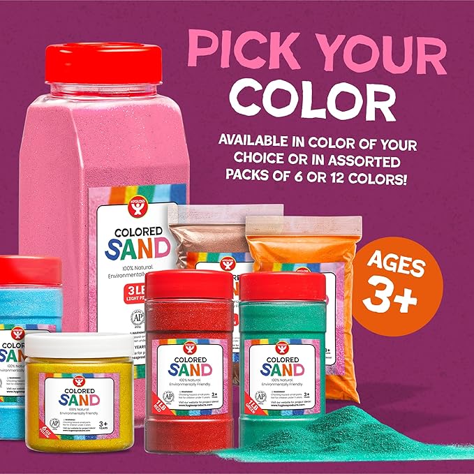 Hygloss Colored Play Sand – 15 lb Orange Craft Sand for Sand Art, Christmas Gifts & Decorations, DIY Projects, Classroom Activities, and Plant Décor – Fine, Non-Toxic Sand, Safe for Kids Ages 3+