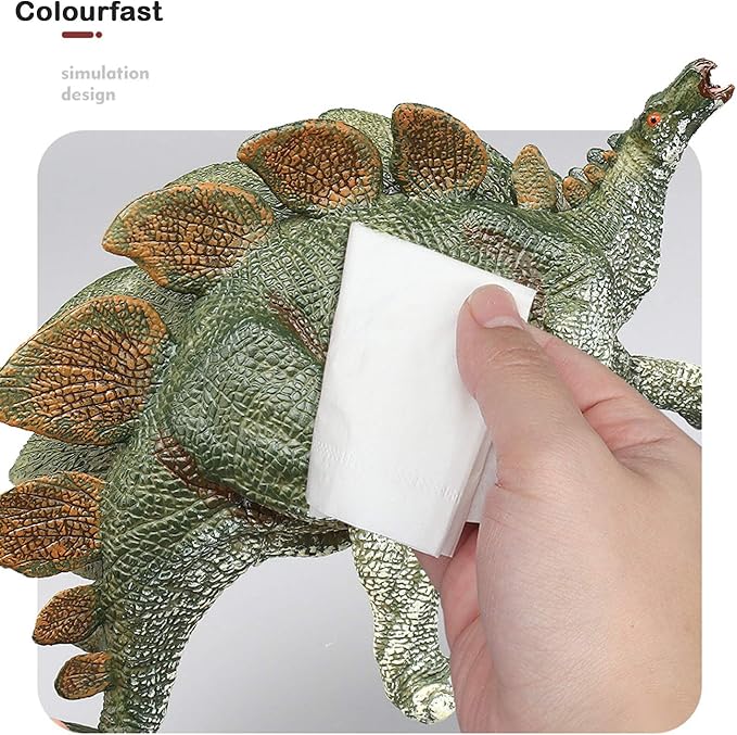 Gemini&Genius Stegosaurus Dinosaur Toy Figure for Kids, Dinosaurs Action Figurine Dino Collection Dinosaur Model Toys for Boys and Girls 4-12 Years Old(Green)