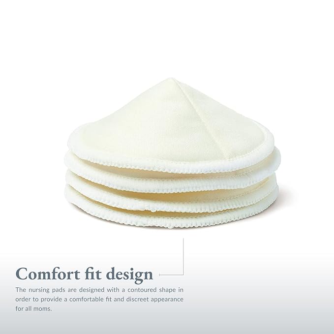 Ameda Washable Nursing Pads | 2 Pairs (4 Count) | Organic Nursing Pads | Breastfeeding Supplies | Reusable Breast Pads for Leaking Milk | Breastfeeding Pads | Viscose from Bamboo