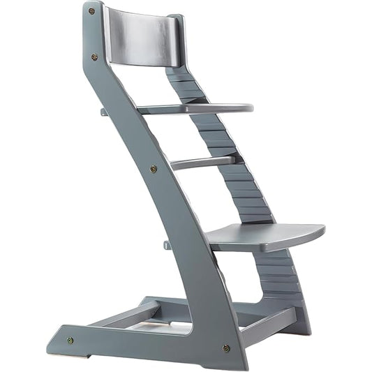 FORNEL Grey Wooden High Chair for Toddlers | The Grow-with-Me Adjustable Chair for Modern Farmhouse & Scandinavian Kitchens | A Smart Stokke Alternative