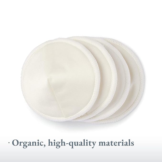 Ameda Washable Nursing Pads | 4 Pairs (8 Count) | Organic Bamboo Nursing Pads | Breastfeeding Supplies | Reusable Breast Pads for Leaking Milk | Breastfeeding Pads | Includes Mesh Laundry Bag