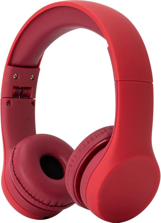 Snug Play+ Kids Headphones – Volume Limited 93dB for Safe Listening – Foldable, Durable Headphones for Toddlers, Boys & Girls – Tangle-Free Cord – Ideal for Travel, School, Tablets - Red