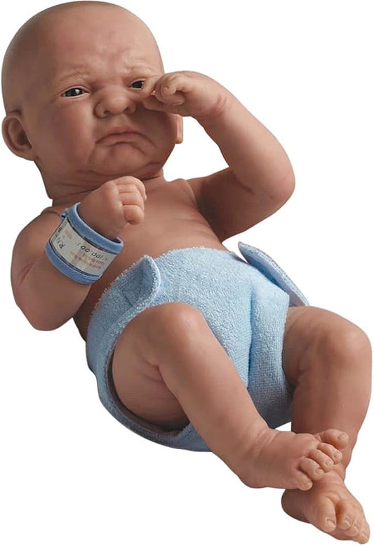 JC Toys, La Newborn First Day | Anatomically Correct Real Boy Baby Doll | 14" All-Vinyl | Includes Hospital Blanket, Bracelet and First Baby Bottle| Made in Spain | Designed by Berenguer | Ages 2+