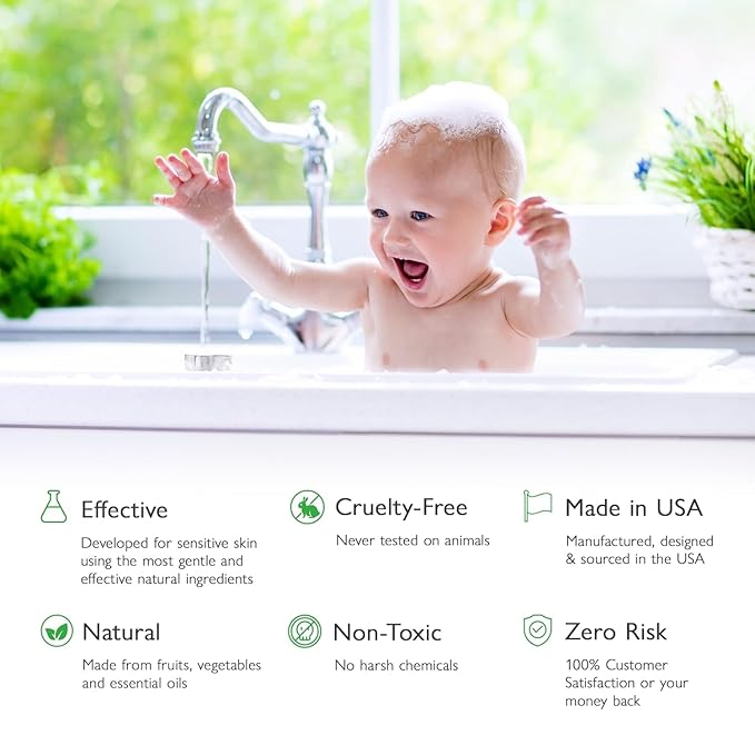 SoCal Suds & Company 2oz Organic Foaming Baby Wash & Shampoo - Fragrance Free- 3 Pack