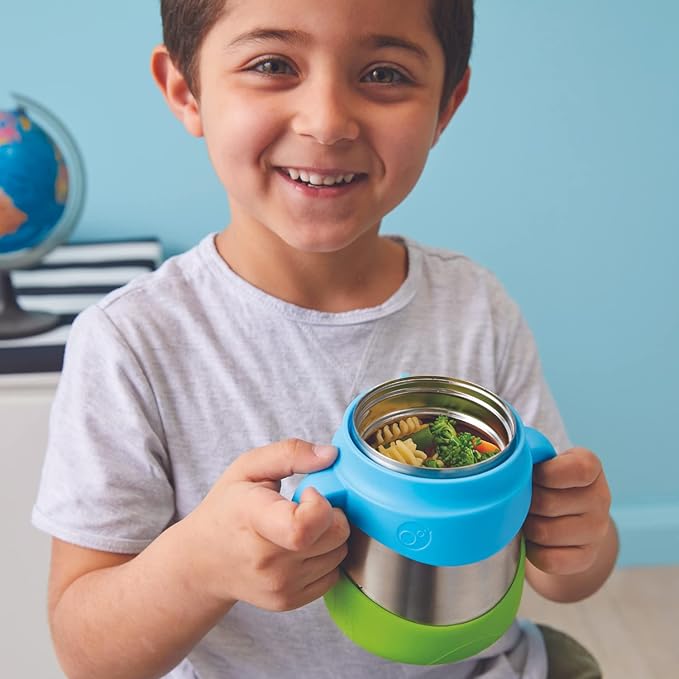 b.box Insulated Food Jar with Spork for Toddlers | Easy Open Container | Stainless Steel, 5hrs + of perfect temperatures | Dishwasher safe, BPA Free (Indigo Rose, 11 oz)