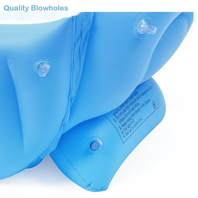 PandaEar Baby Inflatable Bathtub, Portable Travel Baby Infant Bath Tub Toddler Bathtub with Air Pump, Foldable Non-Slip Shower Basin Mini Air Swimming Pool for Newborn (Blue)