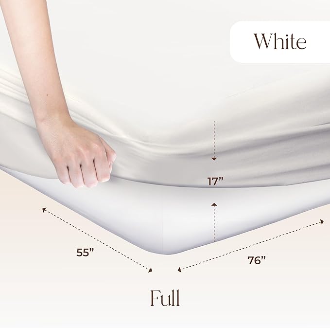Organic Waterproof Mattress Protector Full Size - 100% Waterproof Mattress Pad with Quiet & Breathable Triple Layer Protection - Fairtrade & GOTS Certified Durable Machine Washable Design (Full)