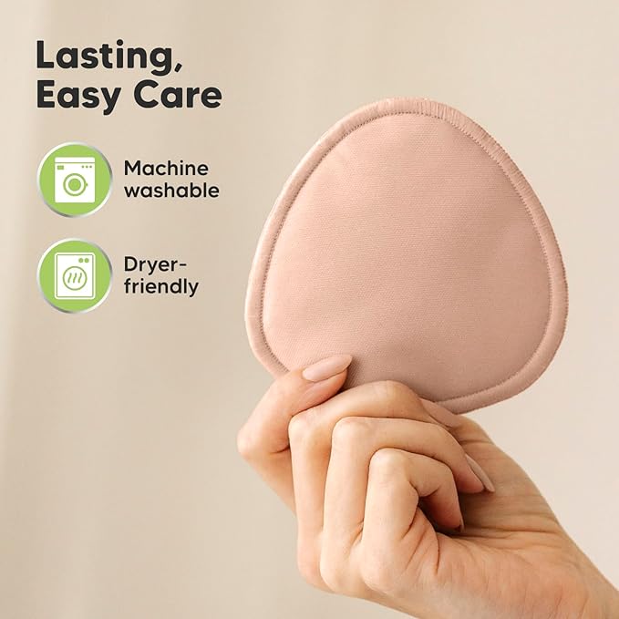 14-Pack Organic Nursing Pads - Washable Breast Pads for Breastfeeding, Nursing Bra Nipple Pads for Breastfeeding, Pumping Bra Reusable Breast Pads, Maternity Breastfeeding Bra Pads (Neutrals, M 3.9")