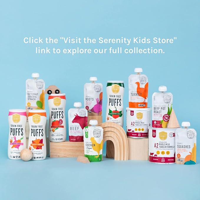 Serenity Kids 12+ Months Toddler Formula with Grass-Fed A2 Milk Powder - Organic Powdered Milk - Easy to Digest & Prebiotic Boost - DHA & ARA Support - 12.7 Oz, 6 Pack