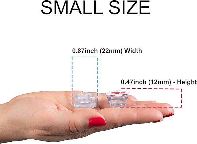 Door Stoppers Wall Protector [16 Pack] Wall Door Stop Small Size | Rubber Door Bumpers Small Size | Self Adhesive Door Stopper | Shower Door Bumpers | Clear Stick on Headboard Stoppers Rubber Bumpers