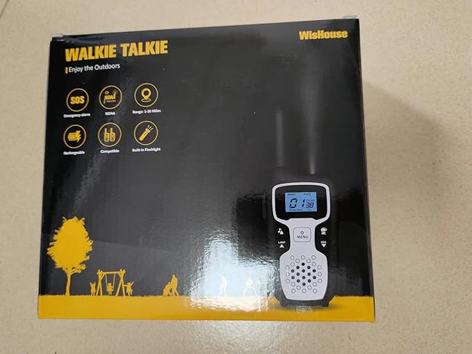 Wishouse Walkie Talkies for Adults Long Range-Rechargeable 4 Pack 2 Way Radios, Hiking Accessories Camping Gear Xmas Birthday Gift for Kids Family with Lamp,SOS Siren,NOAA Weather Alert,Easy to Use