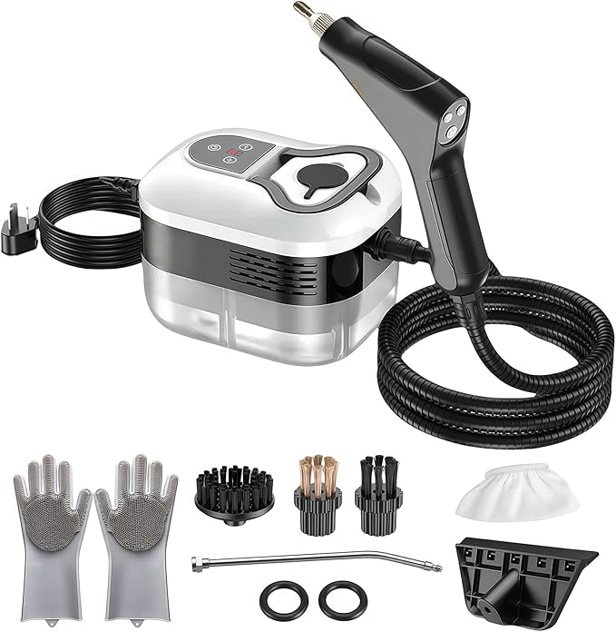 Kuvictewl Handheld Steam Cleaner for Home & Car, Multi-Steam Settings with 15s Fast Heat-Up, 250°F Deep Cleaning for Kitchen/Bathroom/Floors (Model-2025)