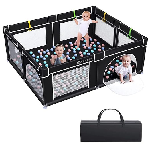 YOBEST Baby Playpen, 71"x59" Small Infant Playard with Gates, Sturdy Safety Playpen with Soft Breathable Mesh, Indoor & Outdoor Toddler Play Pen Activity Center for Babies, Kids, Toddlers