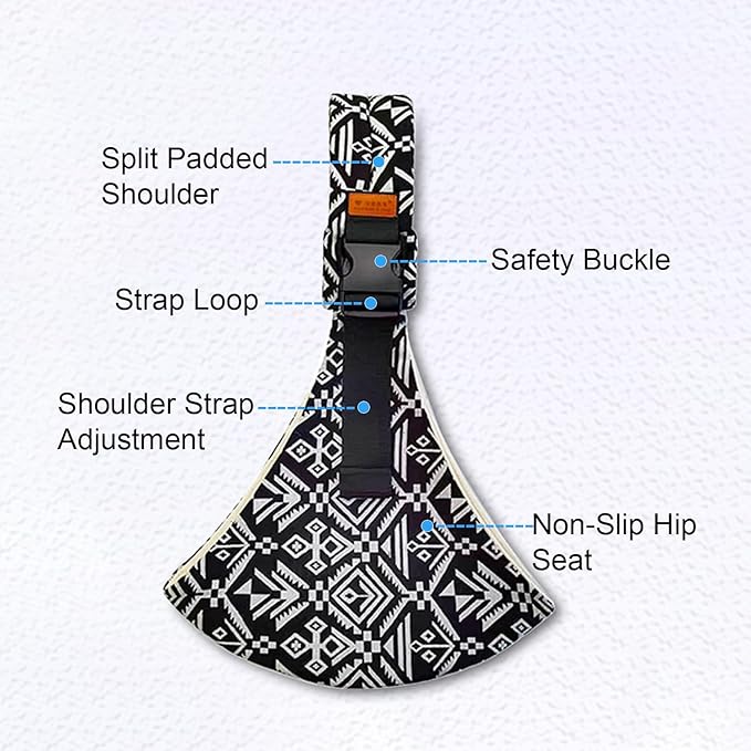 Baby Sling Carrier Newborn to Toddler Adjustable One-Shoulder Design with Hip Seat Support, Labor-Saving Baby Wraps Carrier 10-30 lbs(Gray)