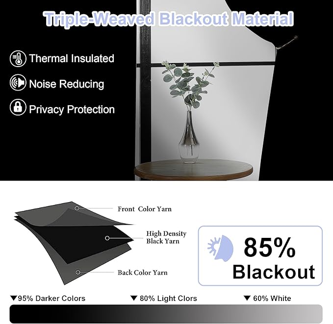 Simplebrand Ava Taupe Short 36 Inches Blackout Curtain 2 Panels Set, Half Window Rod Pocket Privacy Curtain Tiers for Kitchen, Curtains Blackout for Bathroom Shades, W40 x L36 Inch, Taupe