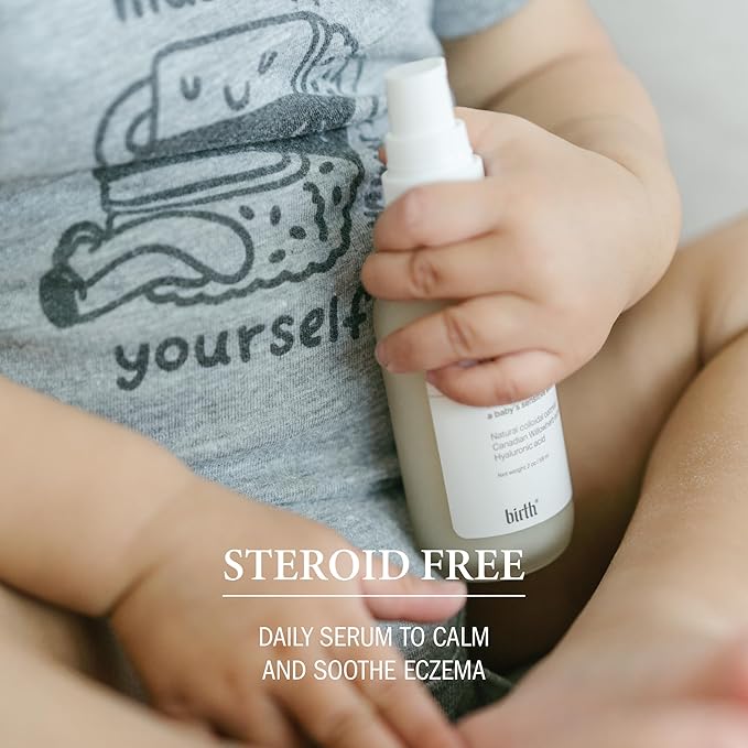 BIRTH SKINCARE Eczema Organic Baby Serum for Newborn and Infant, Redness Relief Moisturizer for Dry skin, Steroid Free 20z 59 ml Baby Ointment Body Serum for itchy Skin Relief, Made In Canada