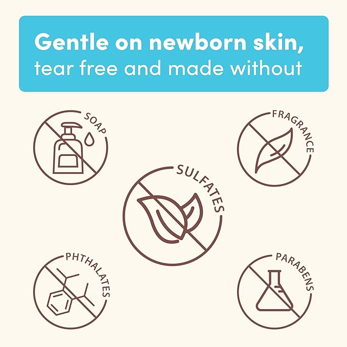 Aveeno Baby Healthy Start Nourishing Newborn Wash, Hypoallergenic Baby Body Wash with Prebiotic Oat Gently Cleanses Delicate Newborn Skin, Fragrance-Free, Tear-Free, Paraben-Free, 8 fl. oz