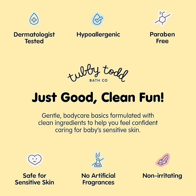 TUBBY TODD's Baby Body Wash & All Over Ointment Eczema Set - Gentle, Hypoallergenic Skincare for Newborns & Toddlers - 25oz, Lavender Rosemary