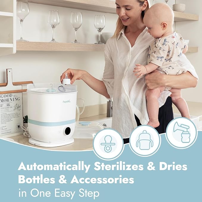 Papablic Bottle Sterilizer and Dryer Pro Max, 13 Bottles Extra-Large Capacity for Big Family, Electric Steam Bottle Sanitizer for Baby Bottles, Parts & Other Newborn Essentials