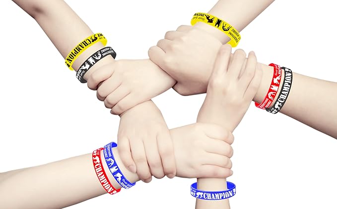 CupaPlay 36 PCS Wrestling Silicone Wristband - Brazilian Jiu-Jitsu Party theme Birthday Party Decorations Supplies Favors