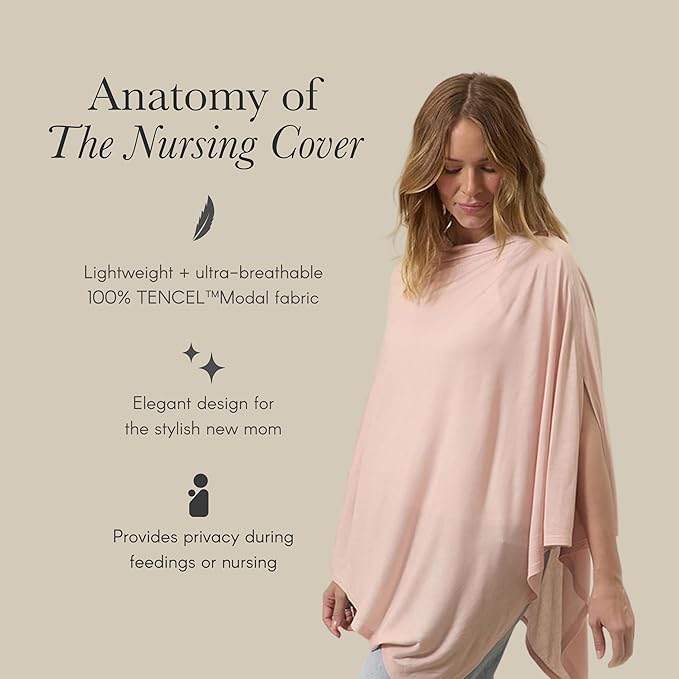 Solly Baby Nursing Cover, Ultra-Breathable, Lightweight Breastfeeding Cover-Up, Buttery-Soft Fabric, Universal Fit, Postpartum Essentials, Newborn Must Haves, Ballet