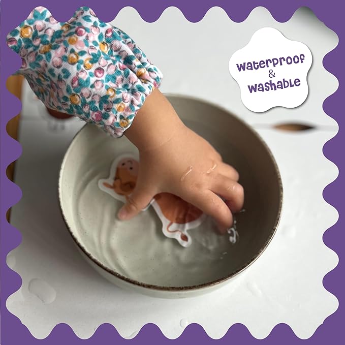 Stick4Ever Jelly Sticker Book - for Kids - Waterproof, Easy to Clean Jelly Stickers - Busy Book for Toddlers with 50 Pcs of Jelly Stickers (Under The Sea)