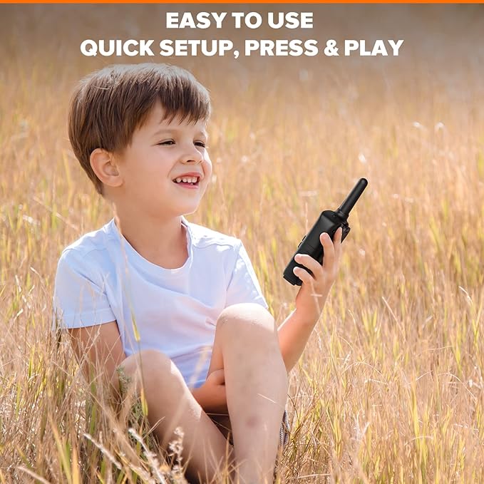 Wishouse Walkie Talkies for Adults Long Range-Rechargeable 4 Pack 2 Way Radios, Hiking Accessories Camping Gear Xmas Birthday Gift for Kids Family with Lamp,SOS Siren,NOAA Weather Alert,Easy to Use