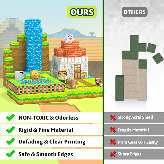 Magnetic Blocks,Creative Building Toys for Kids, STEM Sensory Toys for Ages 3-5, 5-7, 8-13, Christmas Birthday Gifts for Boys & Girls