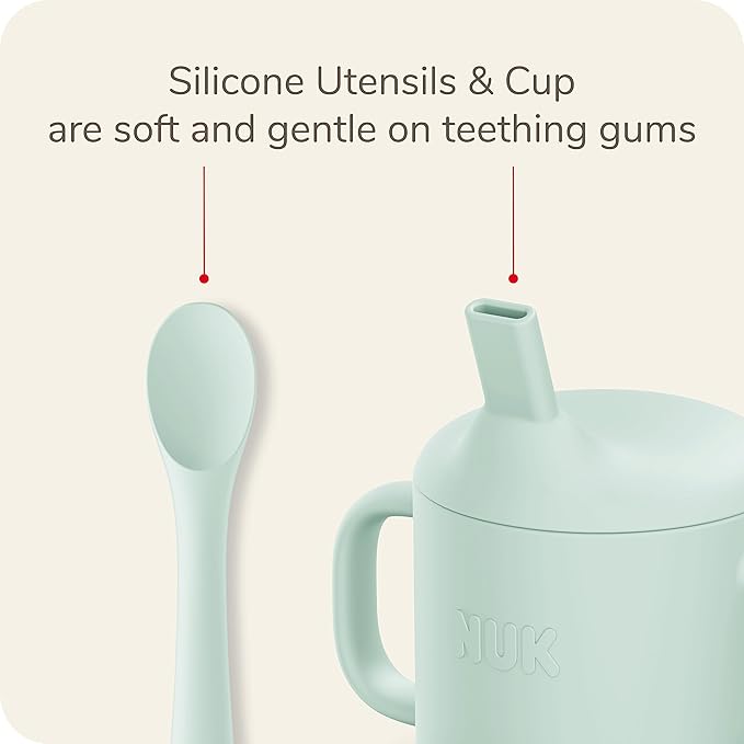 NUK Silicone Baby Suction Bowls, Suction Feature Helps Reduce Spills, Microwave & Dishwasher Safe, BPA-Free, Pack of 2