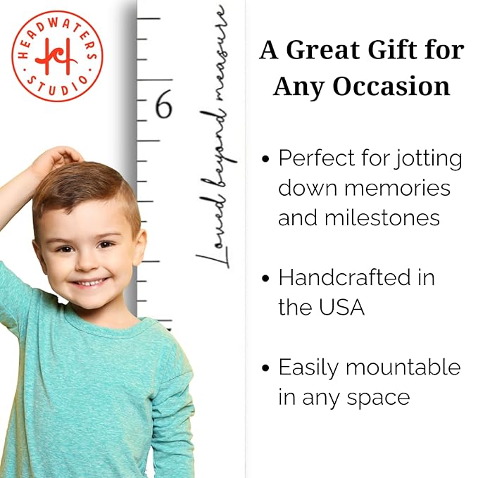 Boho Growth Chart for Wall - Wooden Growth Chart for Kids, Height Chart for Wall, Kids Height Wall Chart, Kids Sizing Chart, Wall Height Chart for Kids - Love Beyond Measure, White