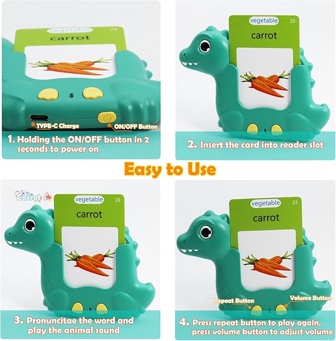 MAYAPHILOS English Talking Flash Cards with 510 Sight Words, Pocket Speech Therapy Toys, Interactive Autism Sensory Toy, Eductional Toys Learn English for Kids