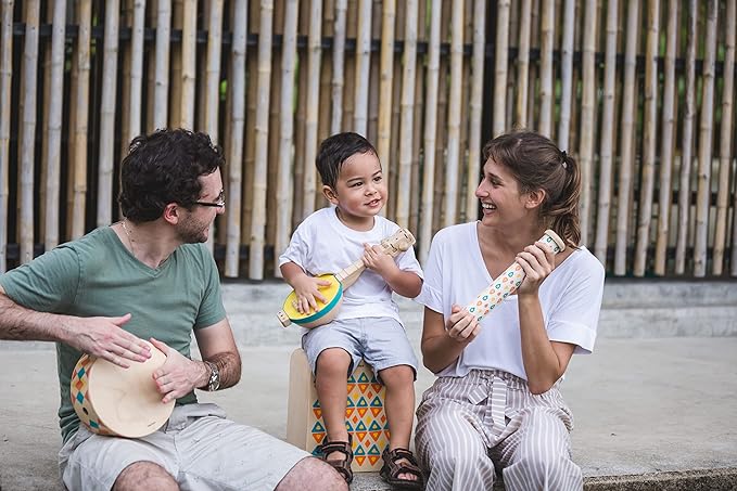 PlanToys® Wooden Rain Maker Musical Toy for Toddlers | Baby Rain Stick for Sensory & Auditory Development | Eco-Friendly Educational Toy for 12+ Months