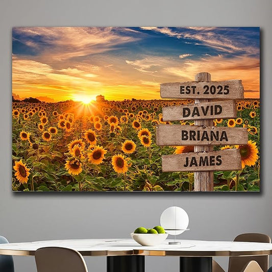 Personalized Father's Day Family Names Street Custom Multi-Name Date of Birth Vintage Street Sign Happy Fathers Day Poster Canvas Wall Art Best Gifts for Dad Husband from Daughter Son Wife Kids #15