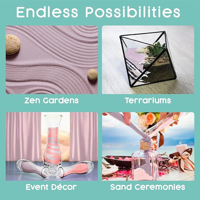 Wild Orchid Unity Sand, 1 LB (16 oz), Colored Sand for Weddings, Vase Filler, Home Décor, Craft Sand, Aquarium Sand, and More
