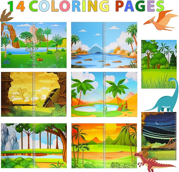 Reusable Sticker Book for Kids 1-3, Jelly Sticker Books for Toddlers 2-4 Years, Dinosaur Stickers for Kids, Toddler Travel Essentials Toys Plane Activities (Dinosaur)