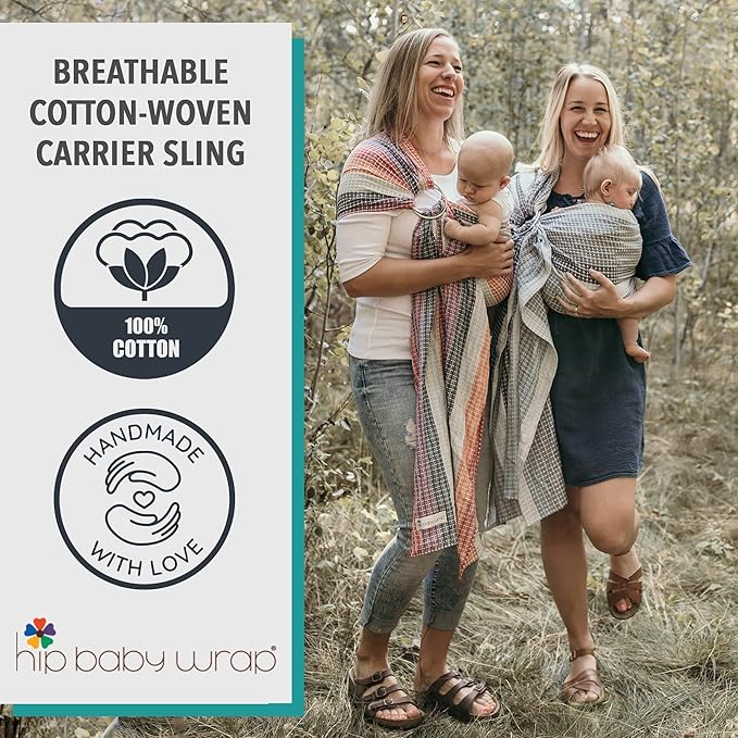 Hip Baby Wrap Ring Sling Baby Carrier for Infants and Toddlers - Beautiful, 100% Soft Cotton Baby Wraps Carrier for Babies 8-35 lbs - Perfect Baby Shower Gifts Moms and Dads - Nursing Cover (Slate)