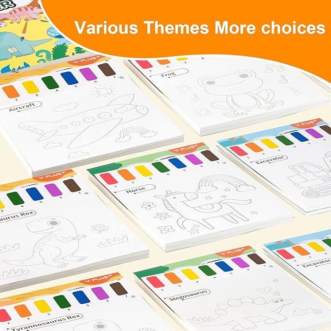 YPLUS Paint with Water Books for Toddlers, Art Craft Toys Watercolor Painting Paper for Kids Gift for Drawing with Brush - Insect