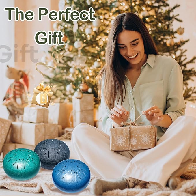 Steel Tongue Drum Percussion, 6 Inch 8 Notes Musical Instruments, Music Gifts for Family Friends (Lavender)