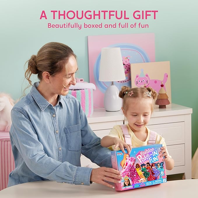 Klever Kits Poke in Fun Art Crafts for Kids Ages 4-8, Princess Dress-up, Art Activities, DIY Craft Kits, Birthday Gifts for Girls Ages 4 5 6 7 8+