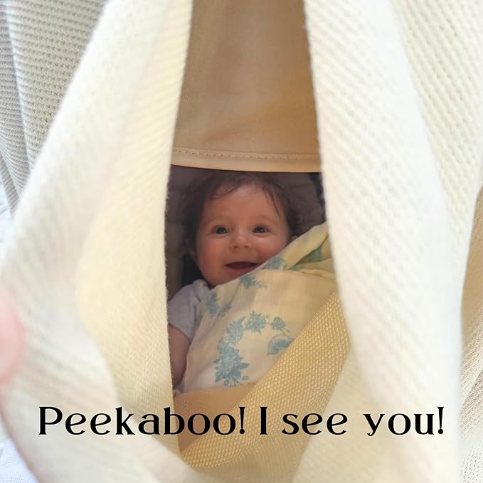 Peekaboo Knit Breathable Nursing Cover Up For Breastfeeding - Soft Organic Cotton & Cashmere Breast Feeding Covers For Women - Privacy Feature - Includes Mesh Laundry Bag (Grey)