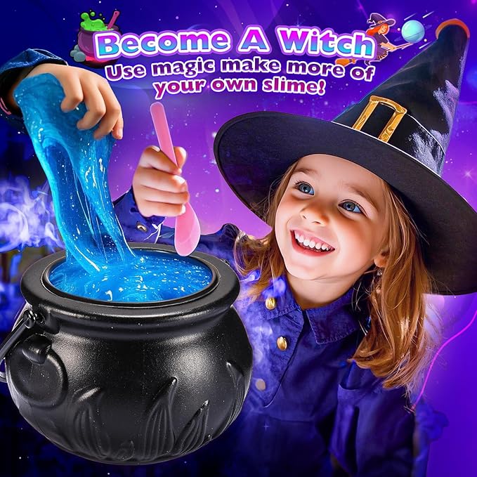 Magic Galaxy Slime Kit for Kids 6-12, DIY Butter Slime Making Kit with Glitter Powder, Galaxy Stickers & Dark Matter Creative Sensory Toys, Fun Birthday Gift for 6-12 Year Olds Girls Boys