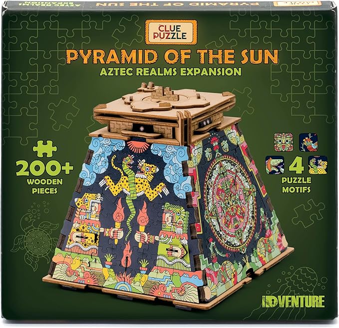 iDventure Cluepuzzle Expansion The Aztec Realms | Wooden Puzzle with 200+ Pieces | Escape Room Game | Gift Box | 4 Designs | Puzzle Size 20x12 cm | Wooden Puzzles for Adults and 10+ | Gift | Hobby