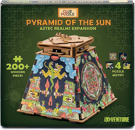 iDventure Cluepuzzle Expansion The Aztec Realms | Wooden Puzzle with 200+ Pieces | Escape Room Game | Gift Box | 4 Designs | Puzzle Size 20x12 cm | Wooden Puzzles for Adults and 10+ | Gift | Hobby