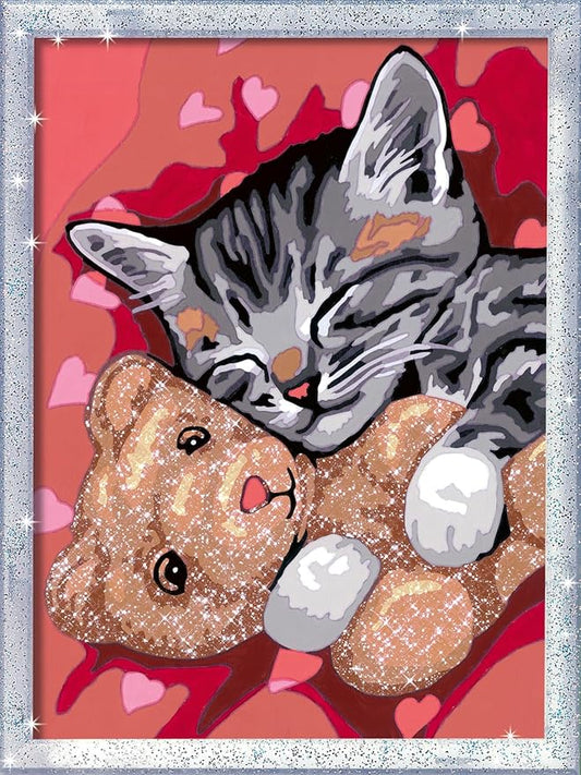 Ravensburger Peaceful Kitten Paint by Numbers Kit for Kids - 20266 - Painting Arts and Crafts for Ages 9 and Up