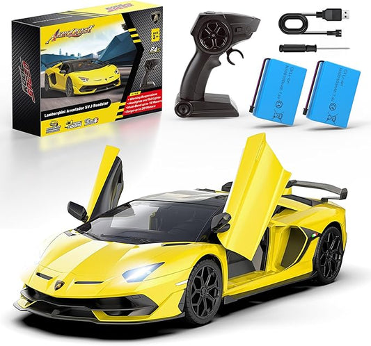 Lamborghini Remote Control Car, Officially Licensed 1:14 Lambo RC Car for Boys Girls Birthday Gift, Yellow Toys for 3 4 5 Years Old（Yellow）