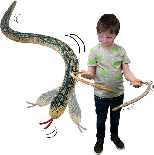 Wooden Wiggle Snake from Deluxebase. Flexible Swaying and Wiggling Wood Snake Toy. Retro Fake Rattlesnake Wooden Toy for Snake Fidget Toys, Prank Toys and Party Favours for Kids.