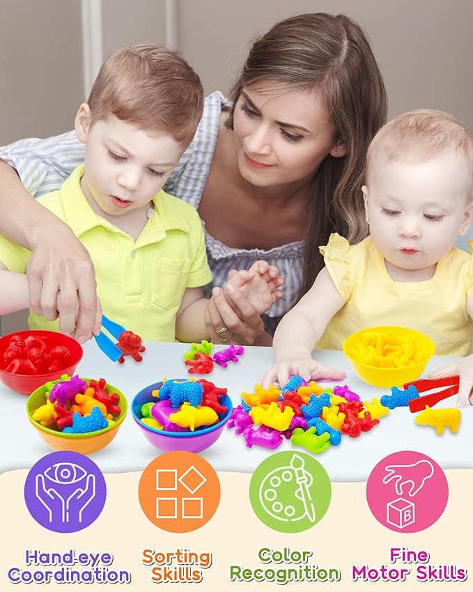 Yetonamr Counting Dinosaurs Montessori Toys for 3 4 5 Years Old Boys Girls, Toddler Preschool Learning Activities Toys for Kids Ages 2-4, 3-5, 4-8, Birthday Gifts Sensory Toys
