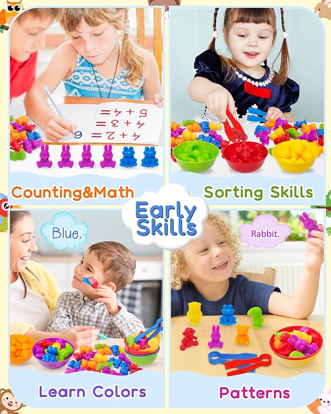 Yetonamr Counting Dinosaurs Montessori Toys for 3 4 5 Years Old Boys Girls, Toddler Preschool Learning Activities Toys for Kids Ages 2-4, 3-5, 4-8, Birthday Gifts Sensory Toys